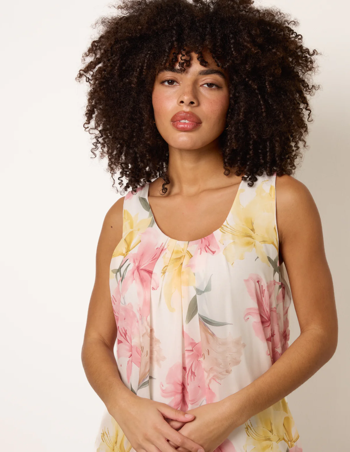 Scoop Neck Puffball Sleeveless Top - Image 2
