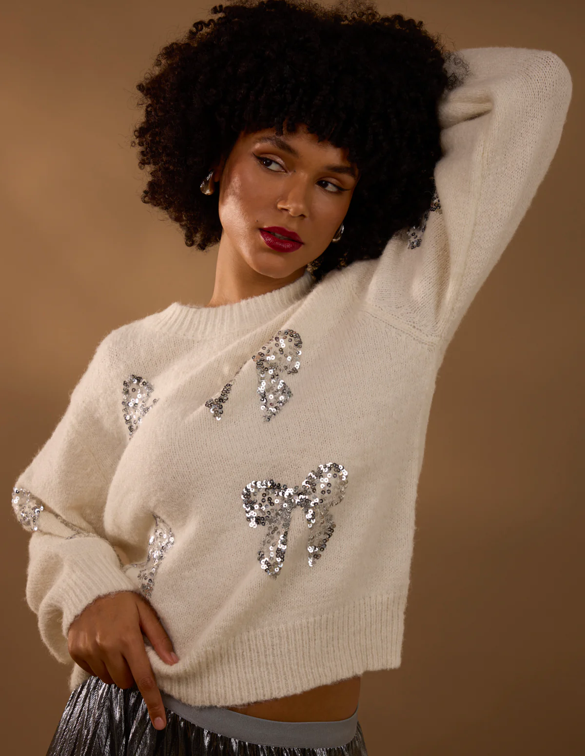 Sequin Bow Jumper - Image 3