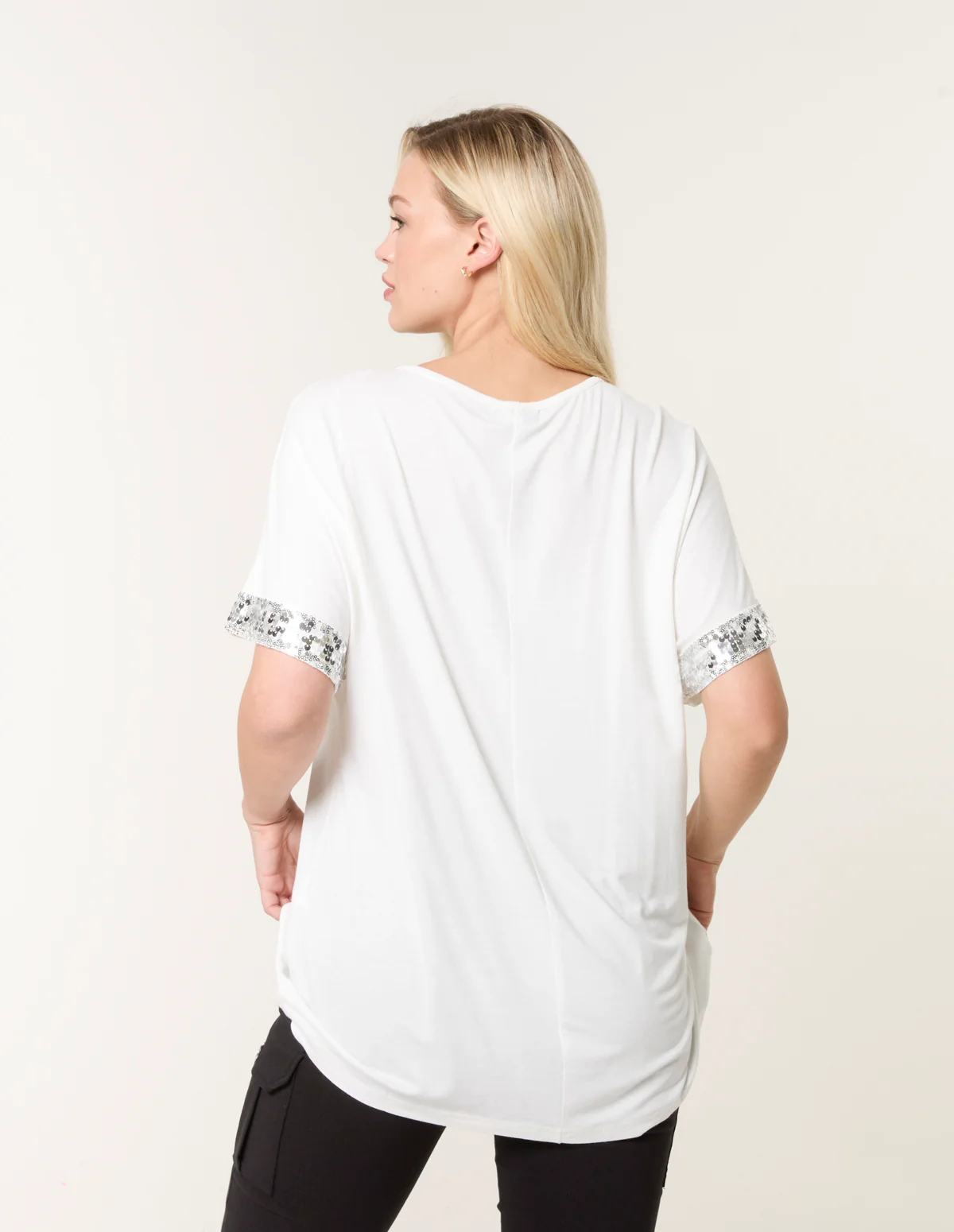 Sequin Trim Oversized Top - Image 3