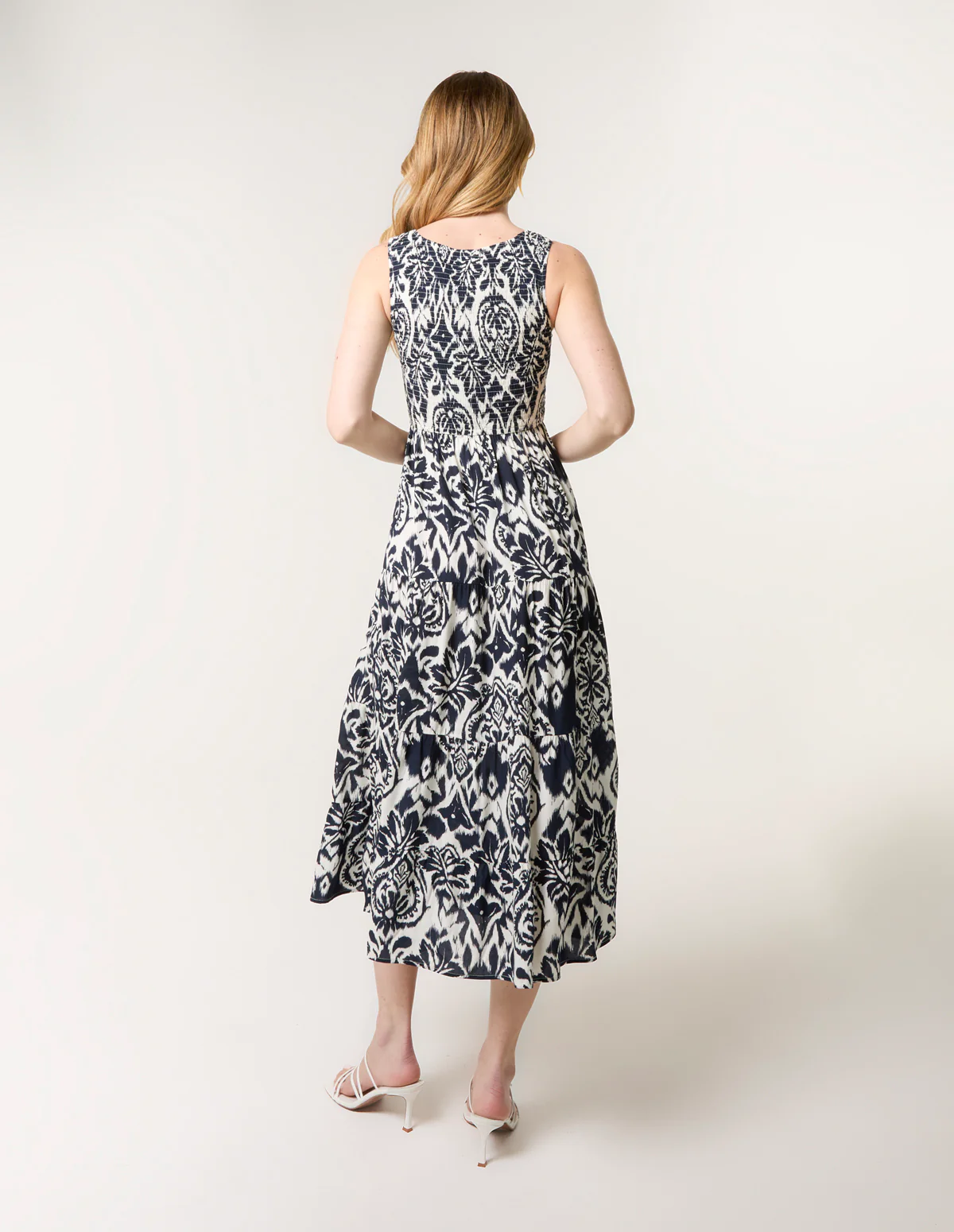Shirred Sleeveless Midi Dress - Image 4