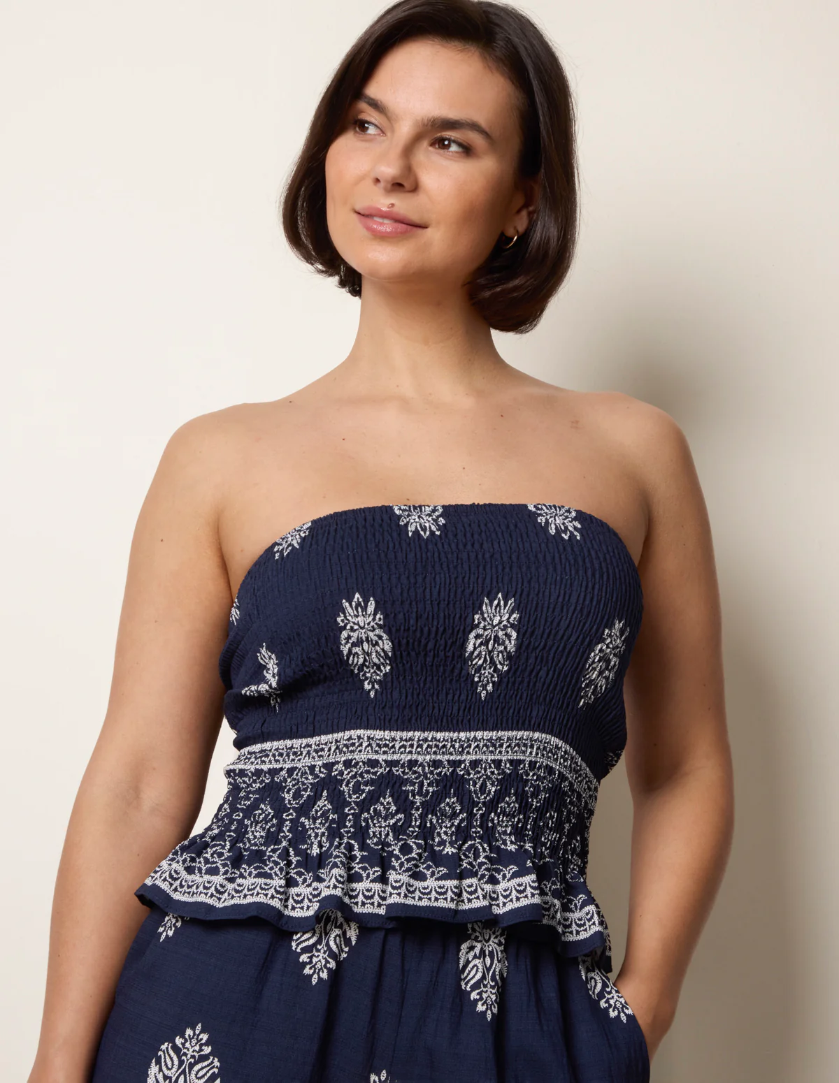 Smocked Top & Wide-Leg Trouser Set - Image 2