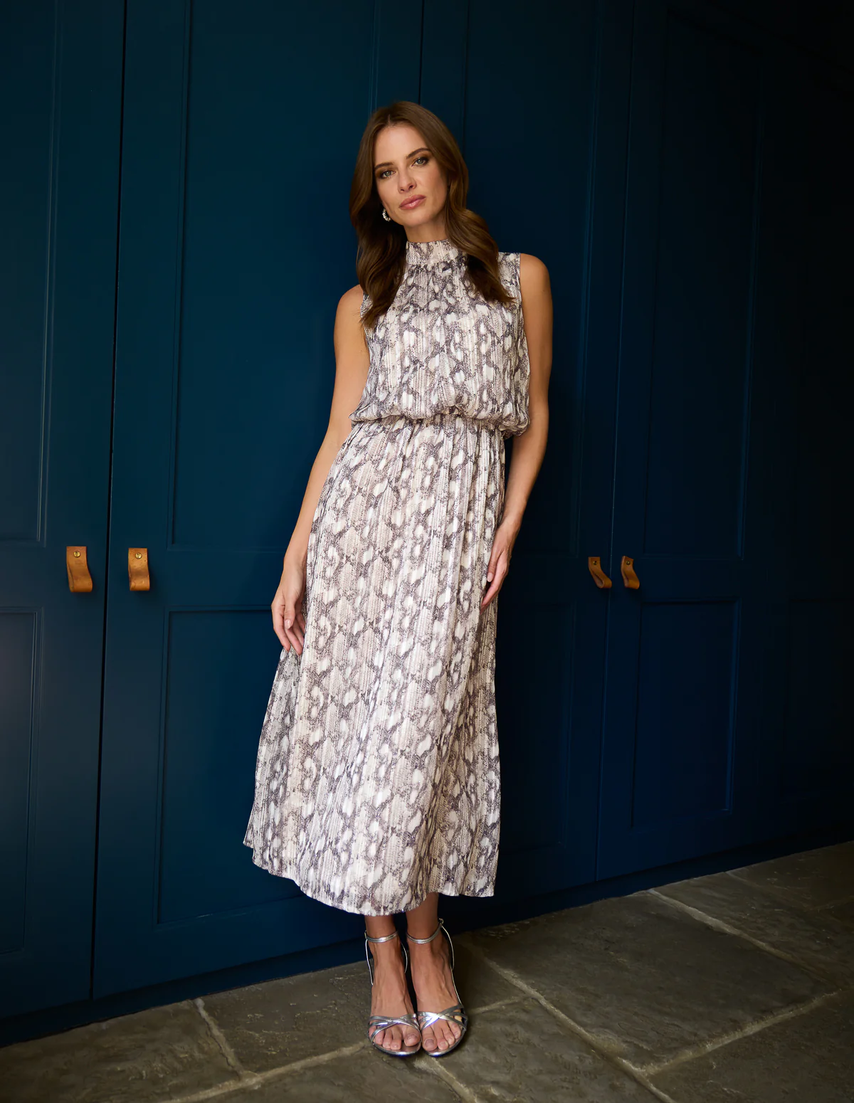 Snake Print Diamante Dress - Image 5