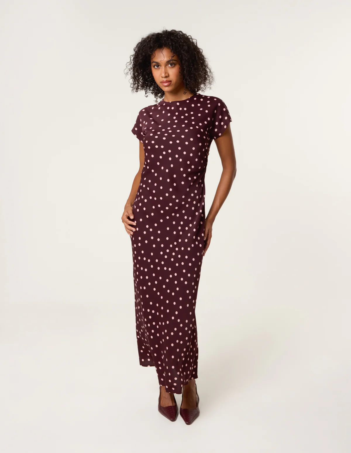 Spot Ruched Side Dress - Image 3