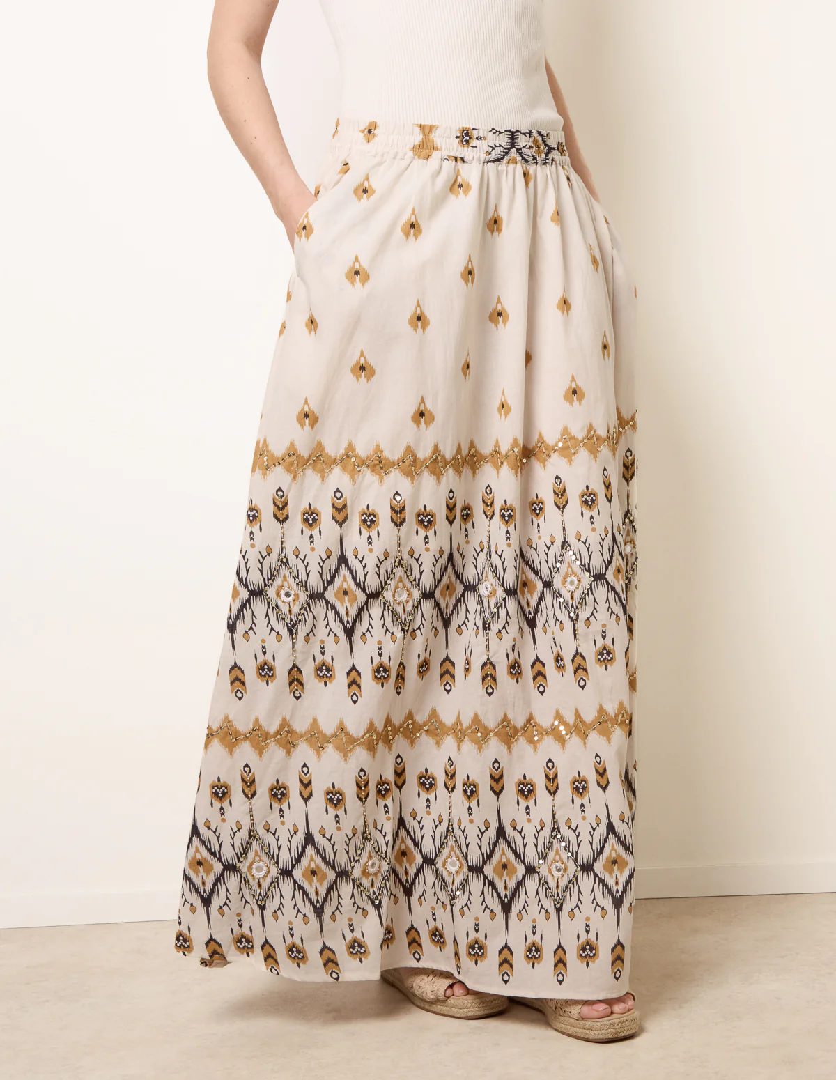 Embroidered Midi Skirt - Image 2