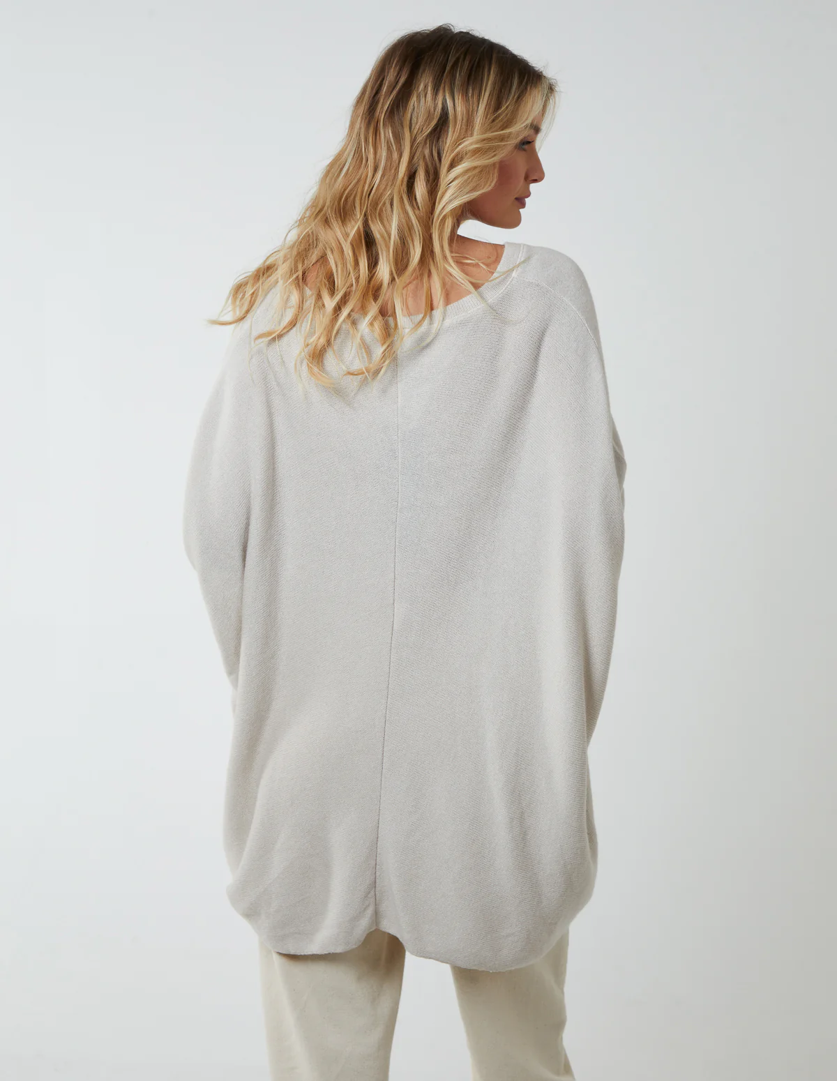 V Neck Front Cut And Sew Soft Knit Jumper - Image 4