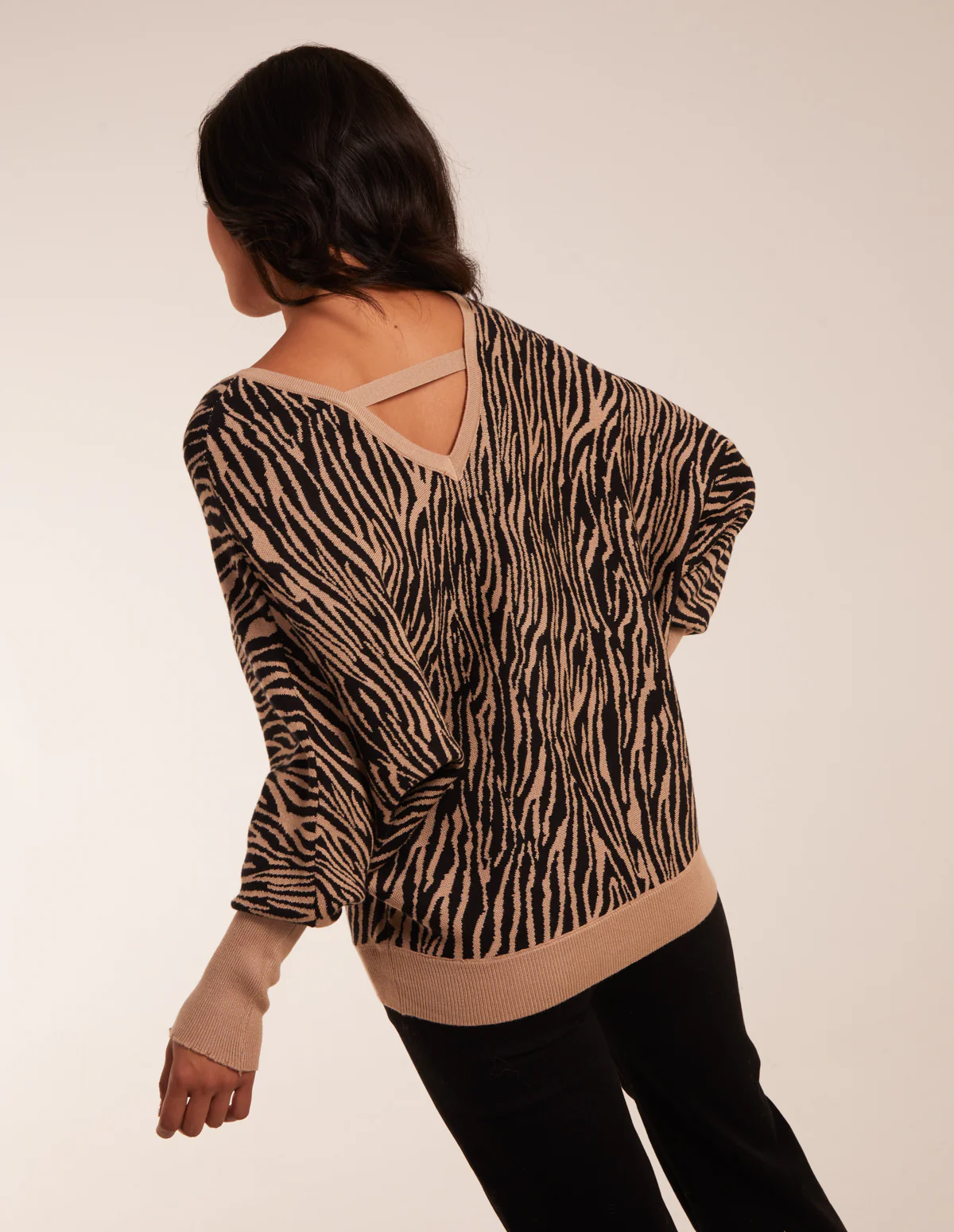 Zebra V-Neck Jumper - Image 3