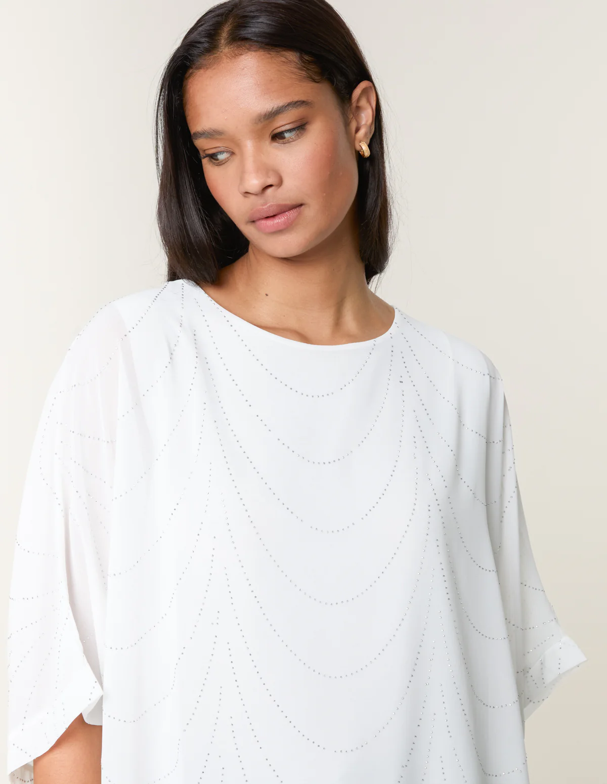 Studded Wave Chiffon Kaftan Top - Image 2