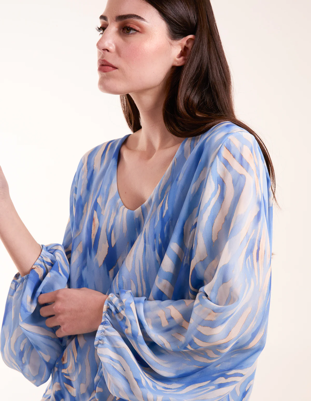 Watercolour V Neck Top - Image 2