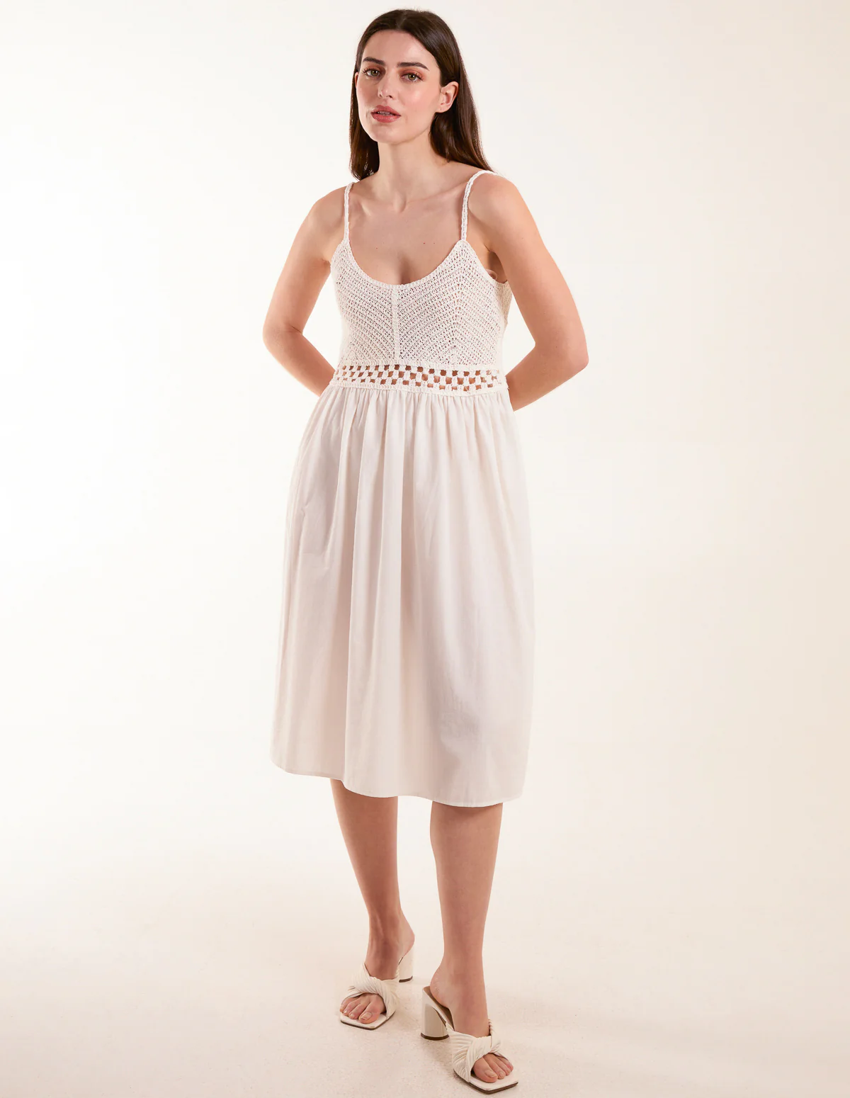 Crochet Strap Midi Cami Dress - Image 3