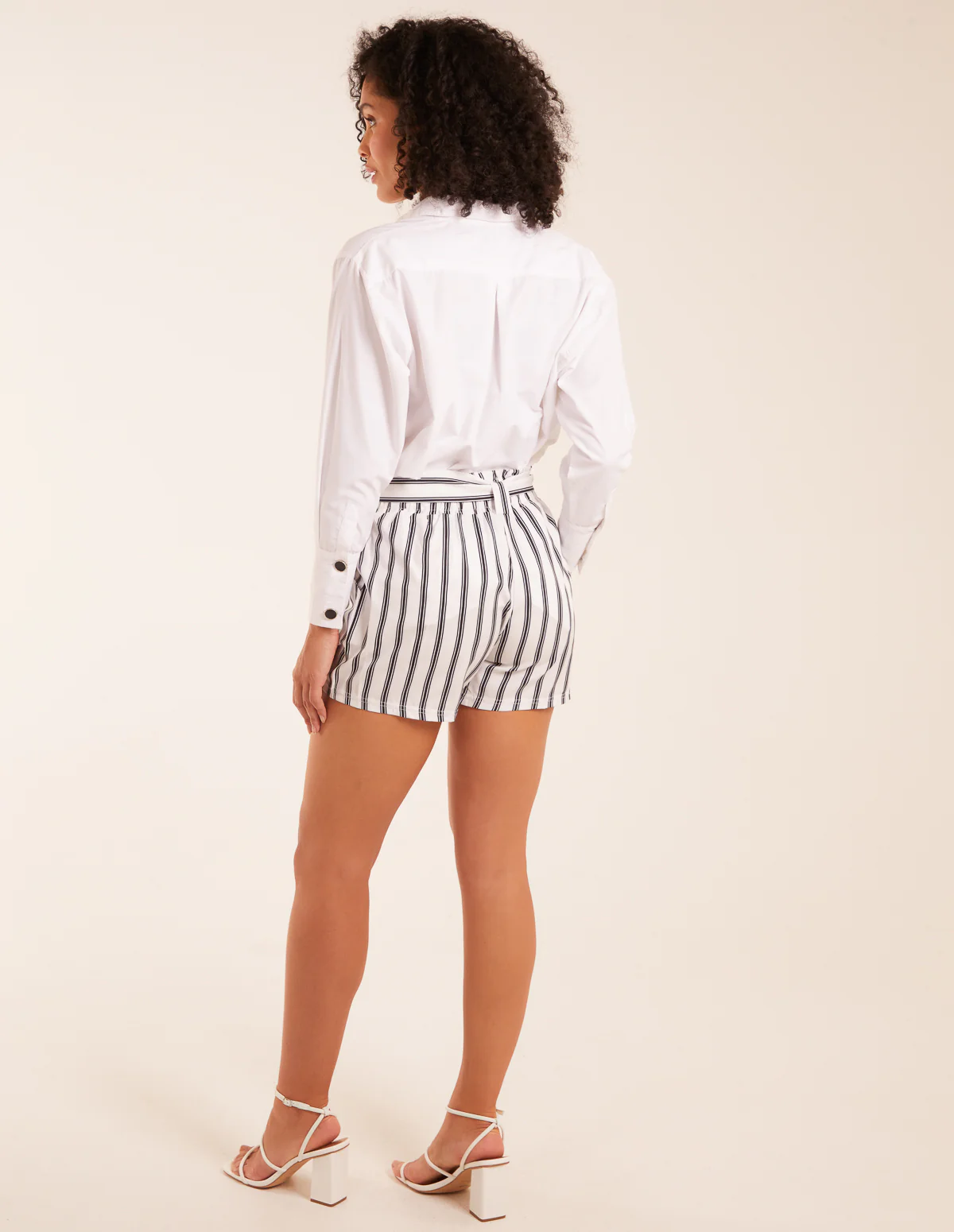 Stripe Belted Shorts - Image 4