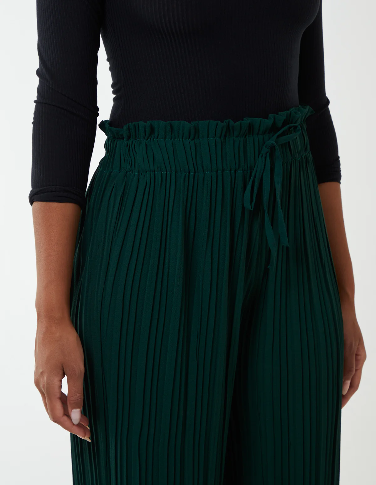 Wide Leg Pleated Trousers - Image 4