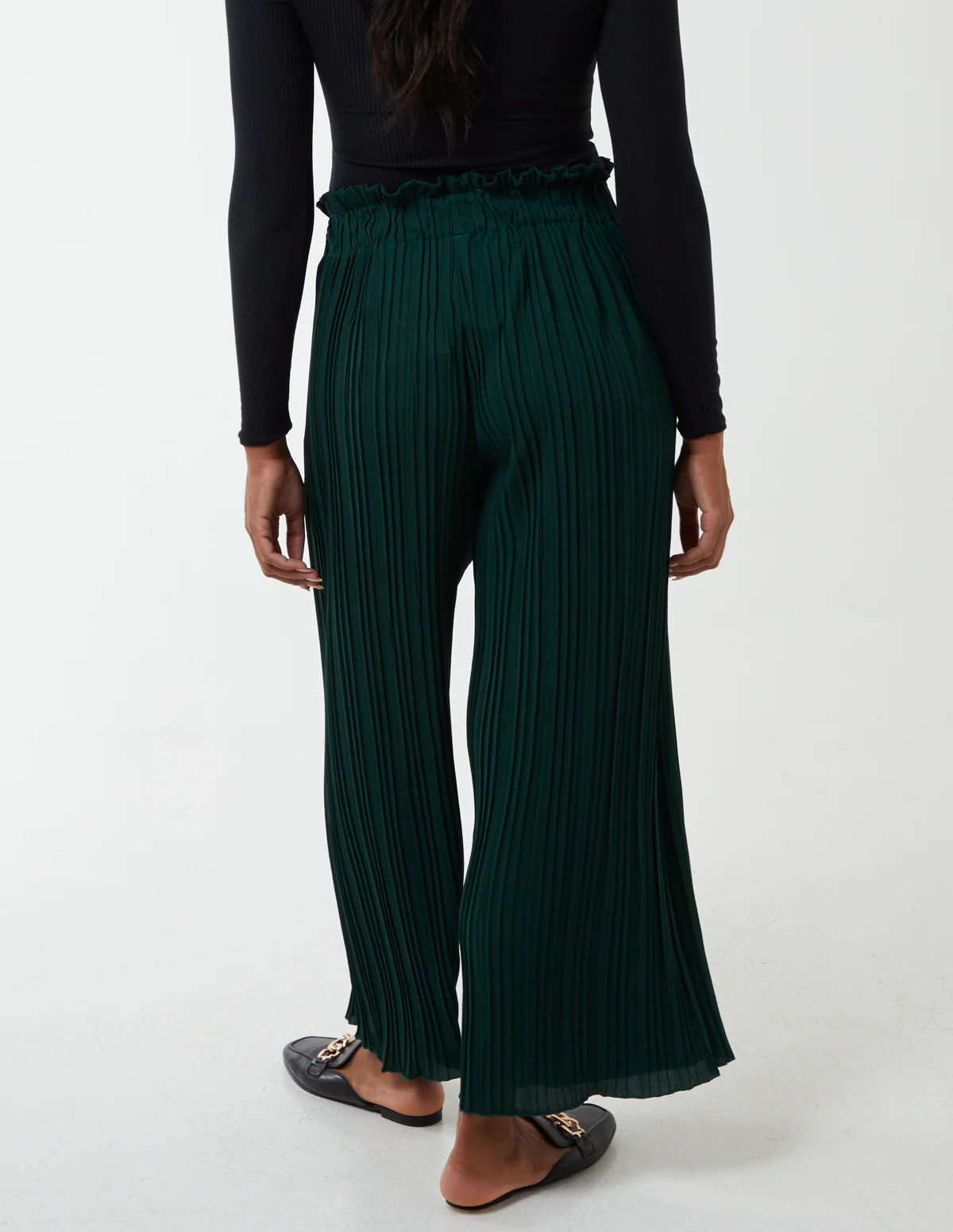 Wide Leg Pleated Trousers - Image 5
