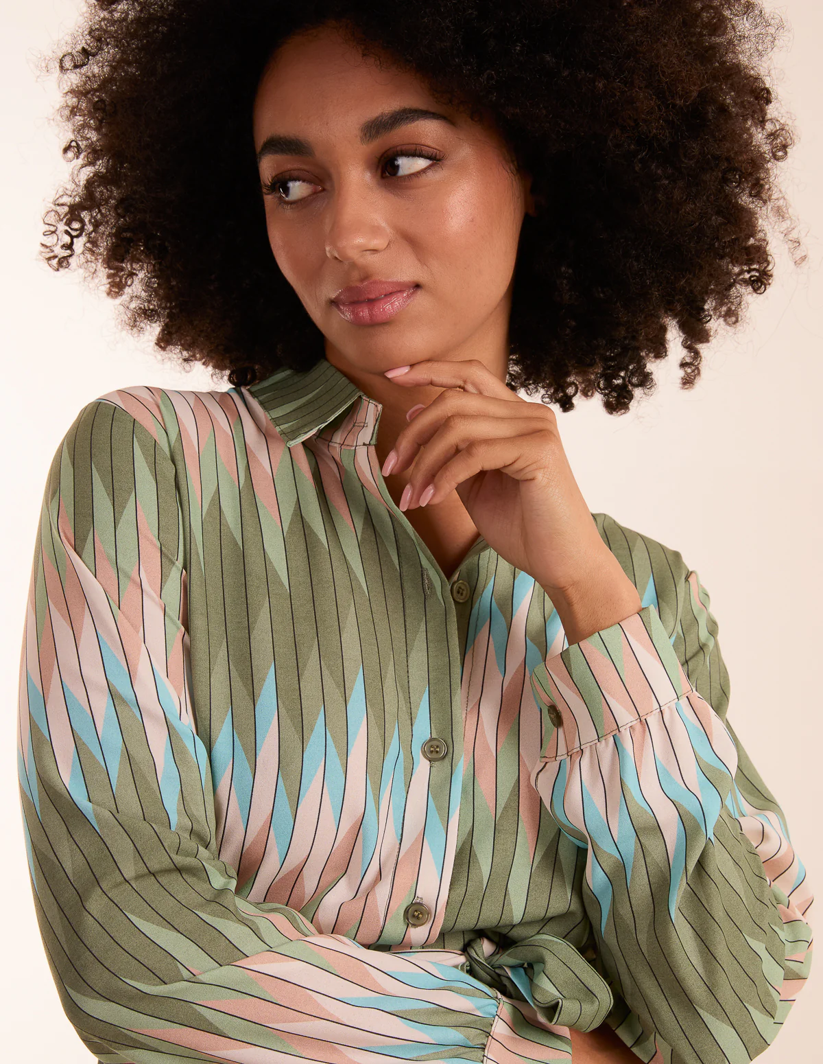 Zig Zag Print Shirt Dress - Image 2